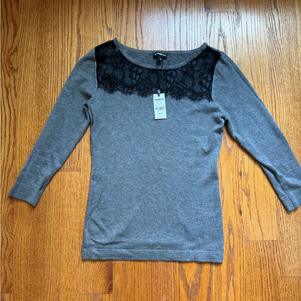 Express top / sweater with lace. XS. NWT